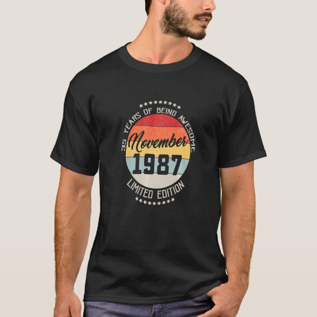 Camiseta Novembro De 1987 35º Aniversário 35 Anos De Atençã (Frente)