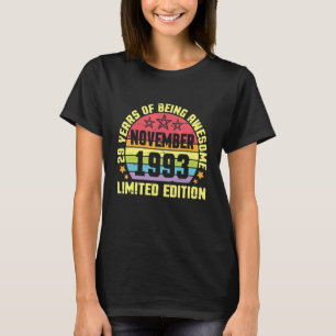 Camiseta Novembro De 1993 Aniversário De 29 Anos De Ser Inc