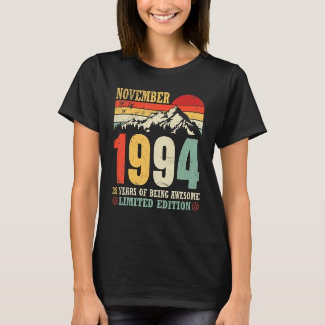 Camiseta Novembro De 1994, 28 Anos De Being Awmanutenção Lt (Frente)
