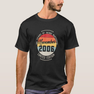 Camiseta Novembro De 2006 16º Aniversário 16 Anos De Idade