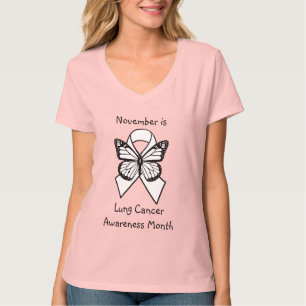 Camiseta Novembro é Mês da Consciência do Cancer Pulmona