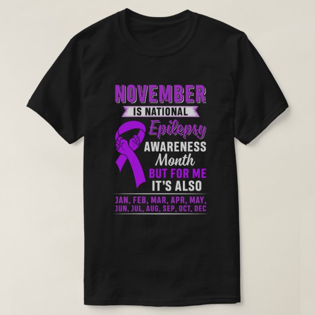 Camiseta Novembro é mês de conscientização sobre epilepsia  (Frente do Design)