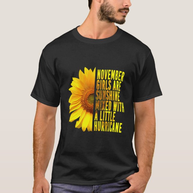 Camiseta Novembro Girls Sunshine Mistura Furacão Sunflower (Frente)