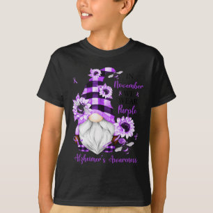 Camiseta Novembro Usamos Gnomos Roxos Alzheimerheimer Awa