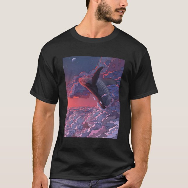 Camiseta Novidade Colorida de Praia Viagem do Oceano Baleei (Frente)