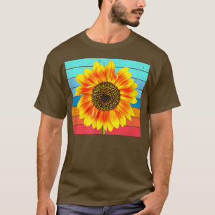 Camiseta Novidade da Vintagem do Girassol Amarelo Brilhante