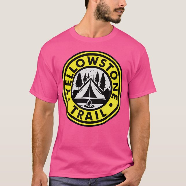 Camiseta Novidade do acampamento de caminhada Yellowstone (Frente)