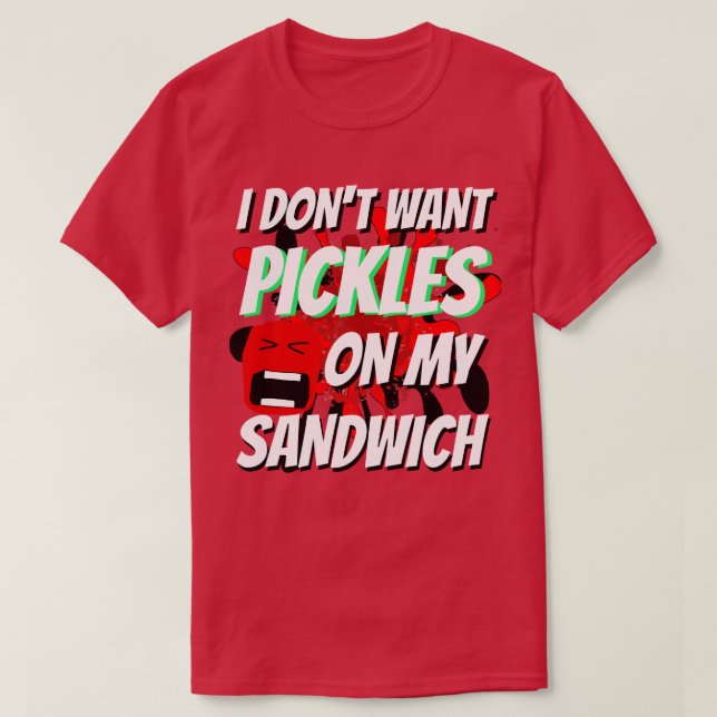 Camiseta Novidade Engraçada De Natal NÃO QUER PICKLES (Frente do Design)