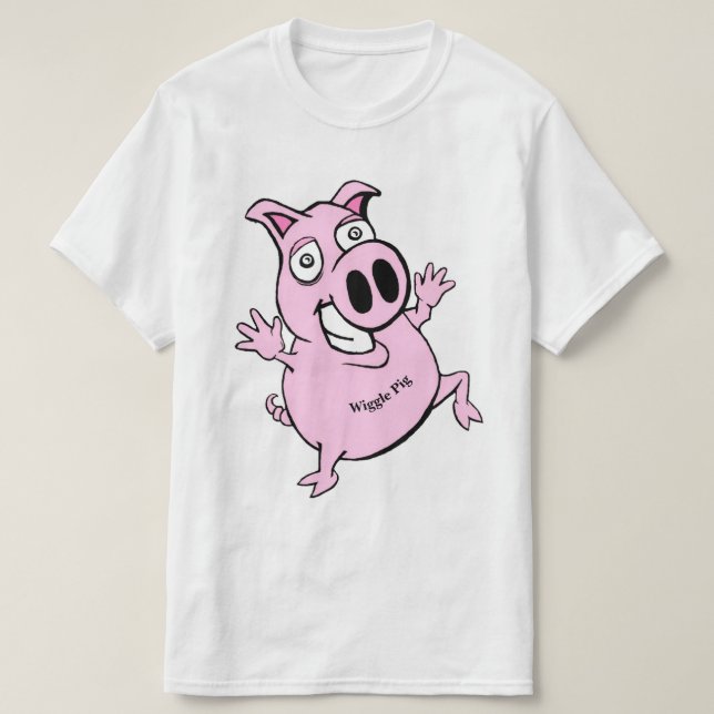 Camiseta Novidade engraçada do PIG WIGGLE (Frente do Design)