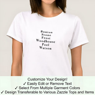 Camiseta Novidade Engraçada Jogo de Celebração do Nome Fore