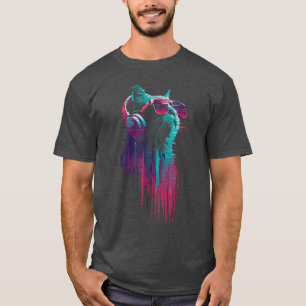 Camiseta Novidade Musical Homens Mulheres Gato Engraçado Pr