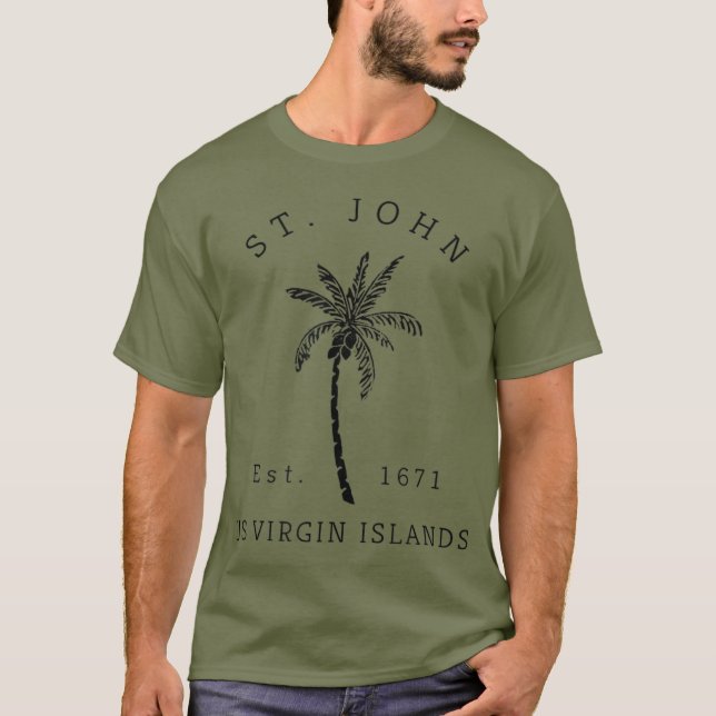 Camiseta Novidade na árvore da praia de John USVI, Rua Lega (Frente)