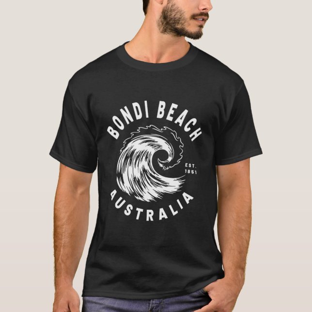 Camiseta Novidade na Onda Oceânica de Bondi Beach, Austráli (Frente)