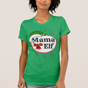 Camiseta Novidade Natal das mulheres Mama ELF COSTUME