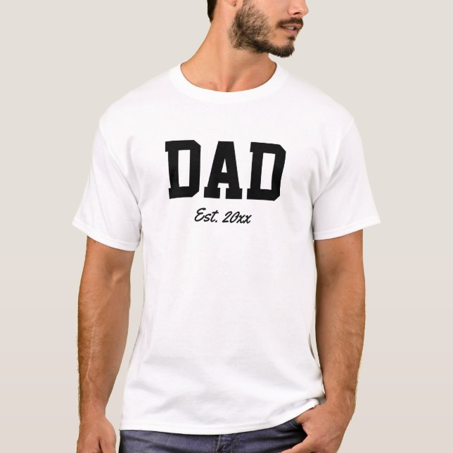 Camiseta novidade "Pai - est. date" (Frente)