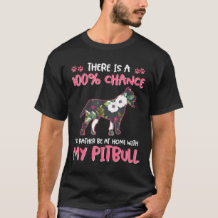 Camiseta Novo Amante de Cachorro Pitbull Floral