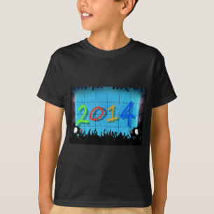 Camiseta Novo ano 2014, Office City Party Colorful Art