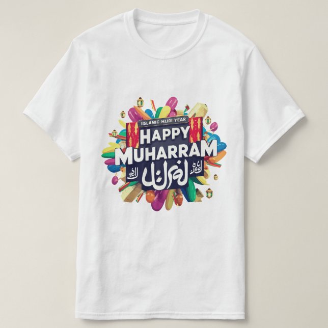 Camiseta Novo ano hijri na islâmica muharram feliz (Frente do Design)