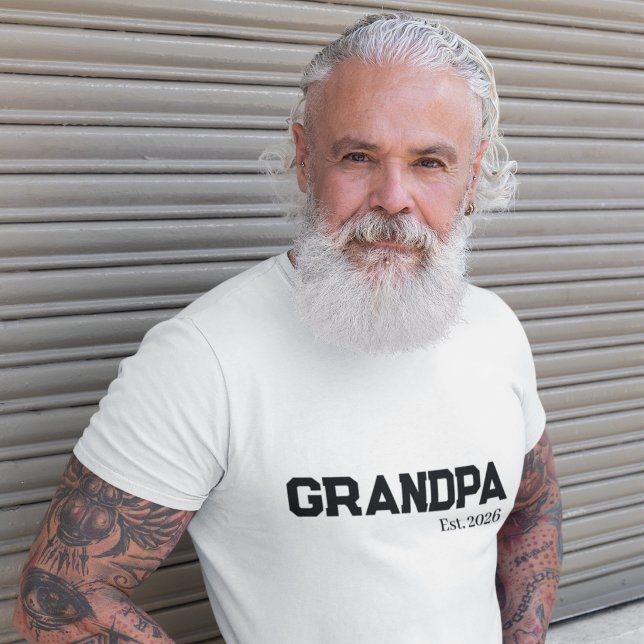 Camiseta Novo avô estabeleceu data de est. (Criador carregado)