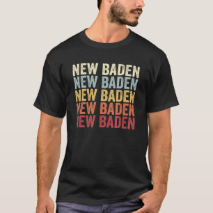 Camiseta Novo Baden Illinois New Baden IL Texto Retroativo