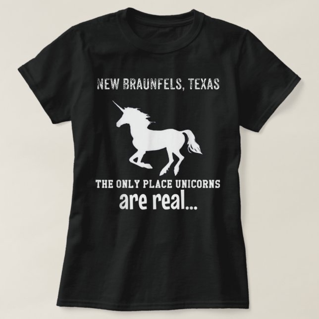 Camiseta Novo Braunfels Texas O Único Lugar Em Que Os Unicó (Frente do Design)