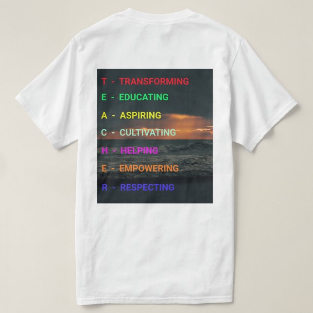 Camiseta NOVO & Chic! T-Shirts de Professores do Elegance E (Verso do Design)