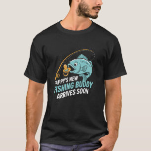 Camiseta Novo Companheiro de Pesca do Papai Chega Em Breve