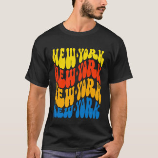 Camiseta Novo Design Patriótico de Texto Ondulado de Nova Y