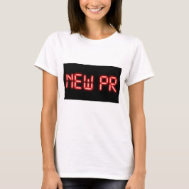 Camiseta Novo Efeito Digital Neon Vermelho de Milestone de