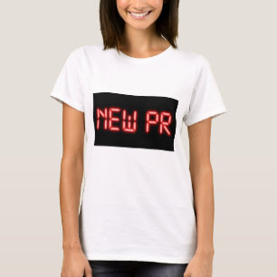 Camiseta Novo Efeito Digital Neon Vermelho de Milestone de 