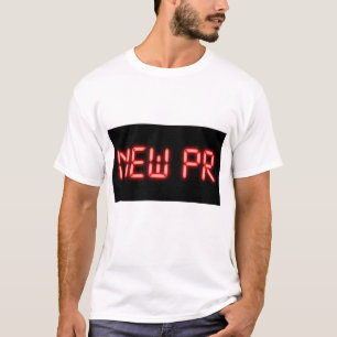 Camiseta Novo Efeito Digital Neon Vermelho de Milestone de 