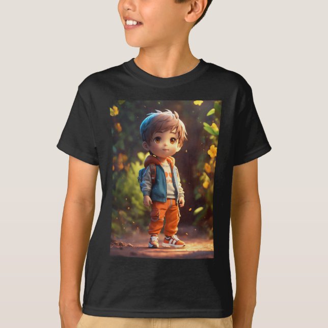 Camiseta Novo impressão de bonitinho de desenho animado (Frente)