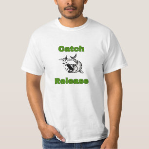 Camiseta NOVO! Libertação das capturas - Camisa-T de pesca