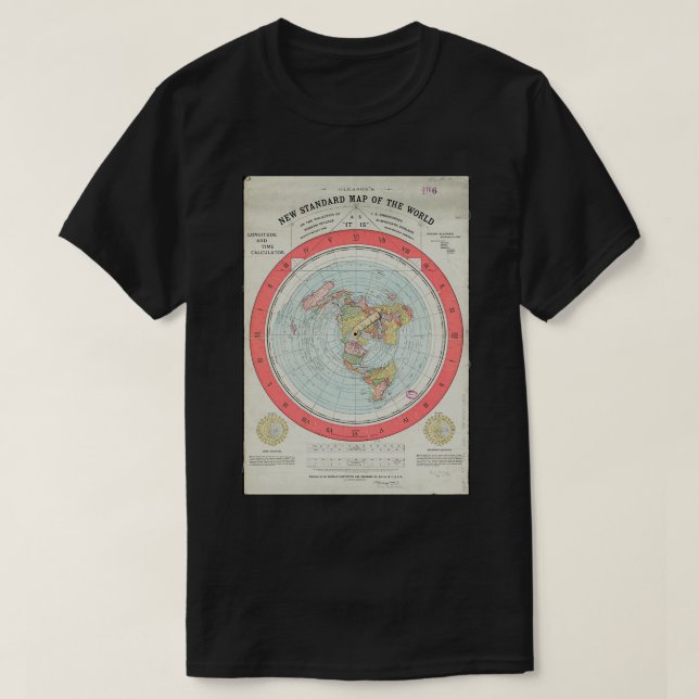 Camiseta Novo Mapa Padrão do Mundo do Gleasonx27s (Frente do Design)