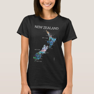 CAMISETA NOVO MAPA ZEALAND PAUA DETALHADO