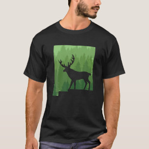 Camiseta Novo México Único Mapeia Elk Caça Presente Grande