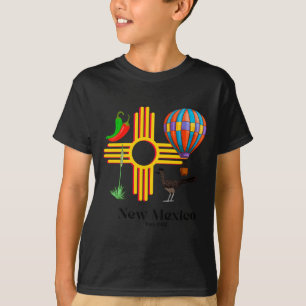 Camiseta Novo México Zia_ Pimentões, Balão, Roadrunner, Yuc