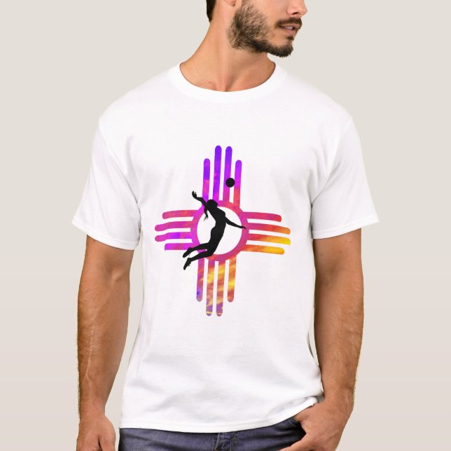 Camiseta Novo México Zia Sunset com Voleibol (Frente)