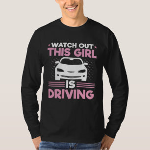 Camiseta Novo Motorista Estudante Para Menina Adolescente M