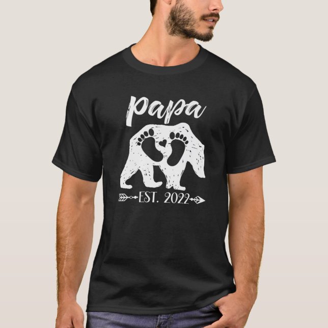 Camiseta Novo Pai Papá Vovô Urso no Est 2022 Bebê Annou (Frente)