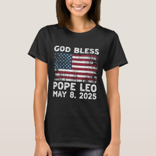 Camiseta Novo Papa Leão Deus abençoe Americano Papa Leo Ame