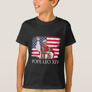 Camiseta Novo Papa Leo Xiv Robert American Flag