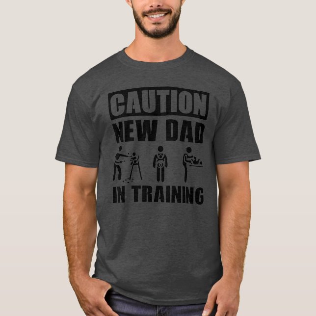 Camiseta novo papai de precaução na formação (Frente)