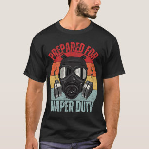 Camiseta Novo papai Engraçado Preparado Para A Diape Do Pai