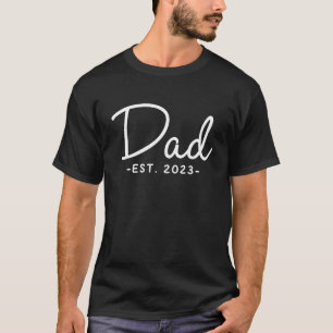 Camiseta Novo papai Est 2023 Novo Pai Dada Pai de Aniversár