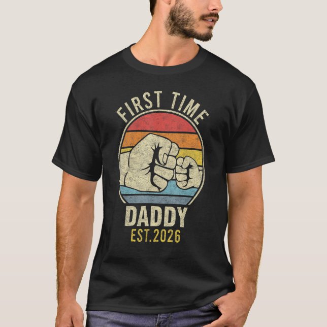 Camiseta Novo papai Est 2026 Da Primeira Vez Do Pai Mens 20 (Frente)