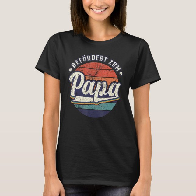 Camiseta Novo papai Mens Promovido ao pai em alemão 1 (Frente)