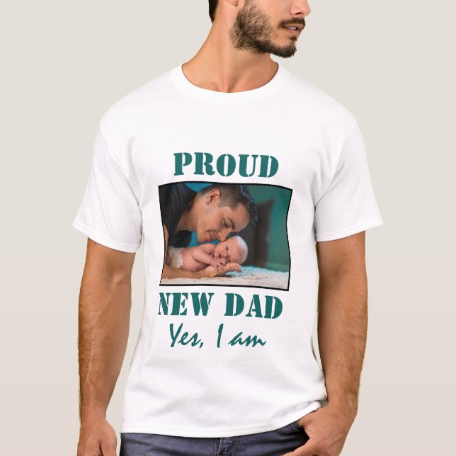Camiseta NOVO PAPAI PROUD | Foto personalizável Camisa-T BR (Frente)