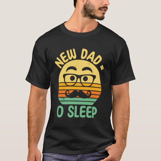 Camiseta Novo papai Sem Sono Pai Engraçado Para Ser Humor P (Frente)