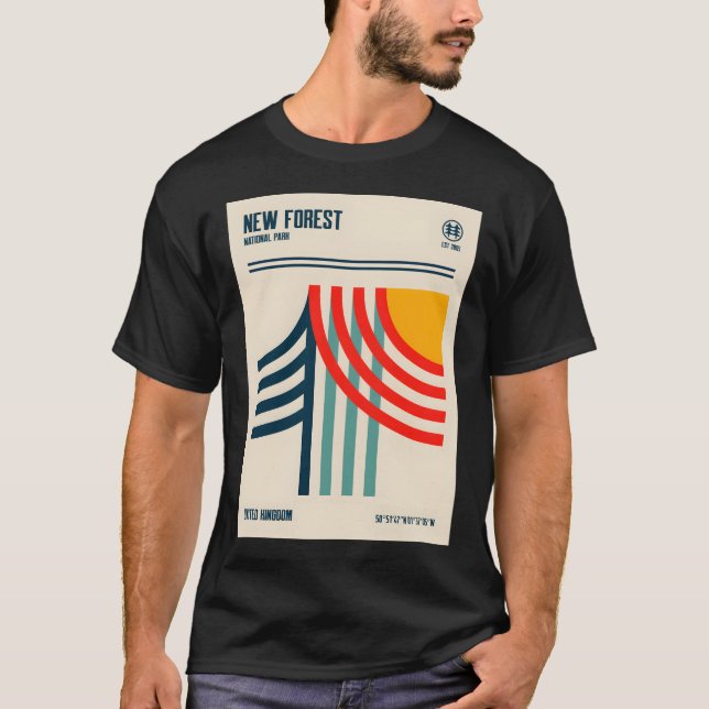 Camiseta Novo Parque Nacional Florestal Retro Viagem Art (Frente)